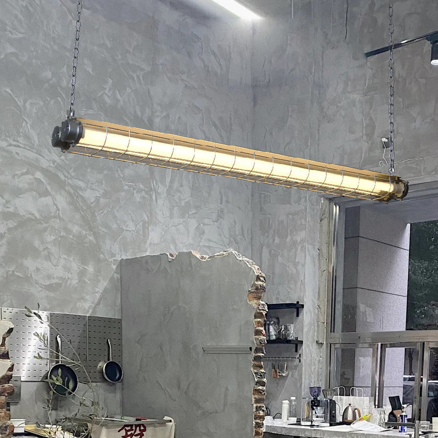 Contemporary Tubular Glass LED Pendant – Metal & Glass Island Light for Kitchen & Dining | Thomler