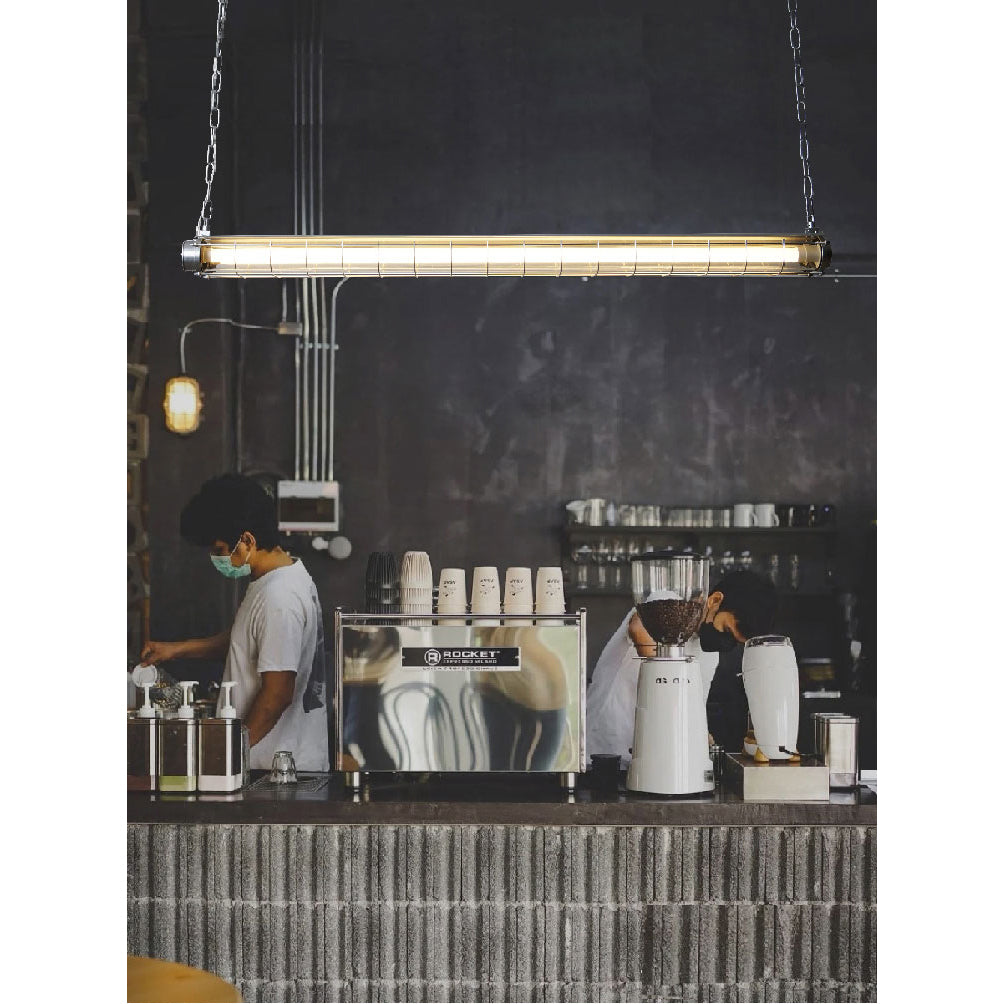 Contemporary Tubular Glass LED Pendant – Metal & Glass Island Light for Kitchen & Dining | Thomler