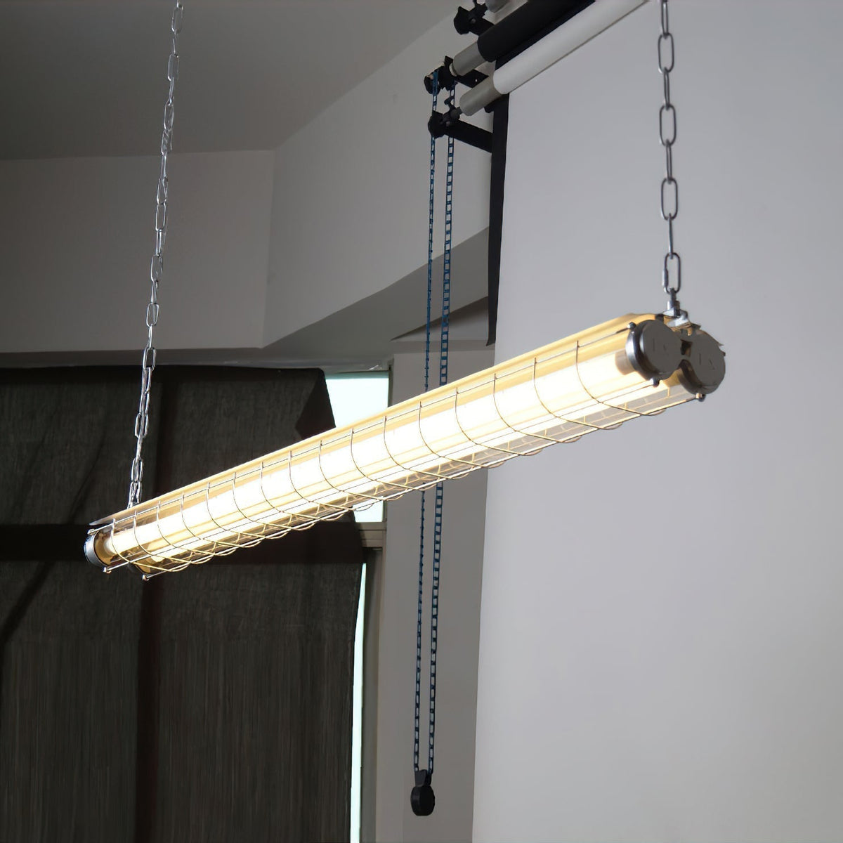 Contemporary Tubular Glass LED Pendant – Metal & Glass Island Light for Kitchen & Dining | Thomler