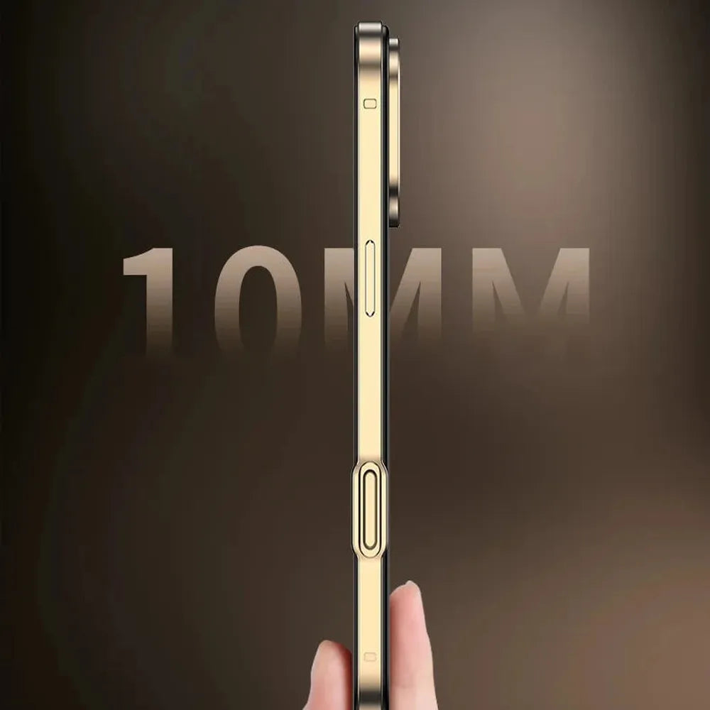 Minimalist Aluminum iPhone Bumper Case with Flat Edge Design & Camera Protector for iPhone 13-17 Pro Max Air Plus | Thomler