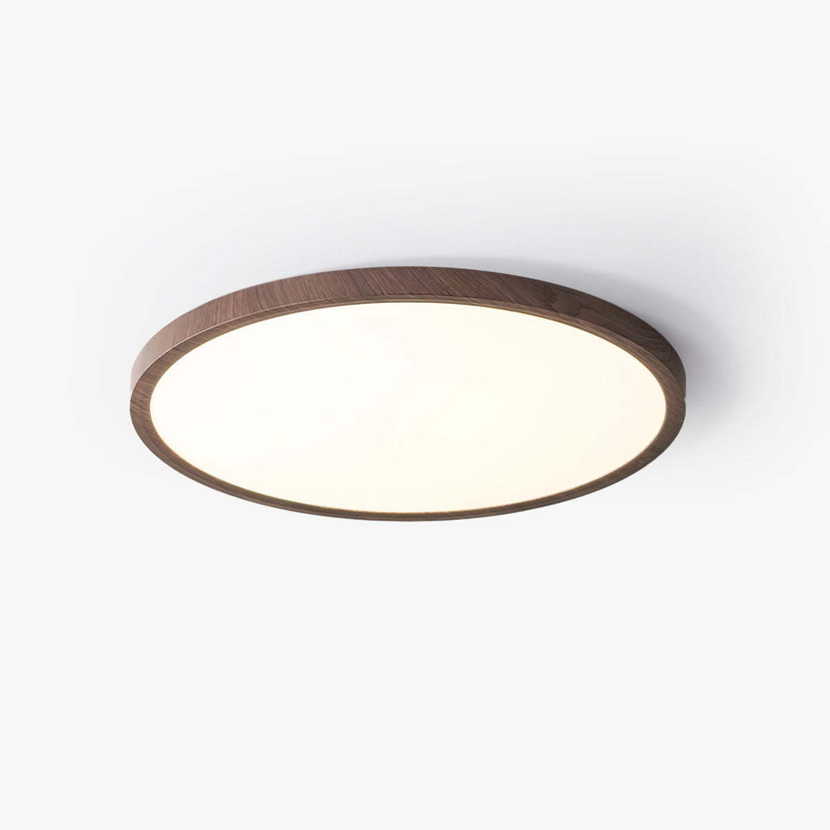 Slimline Flush-Mount LED Overhead Fixture – Faux Wood Grain Acrylic Panel – 12-20 in Diameter | Thomler