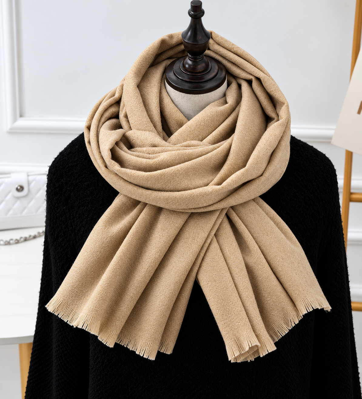 Lightweight Knit Muffler – Long Winter Wrap for Men & Women in Classic Neutral Tones | Thomler