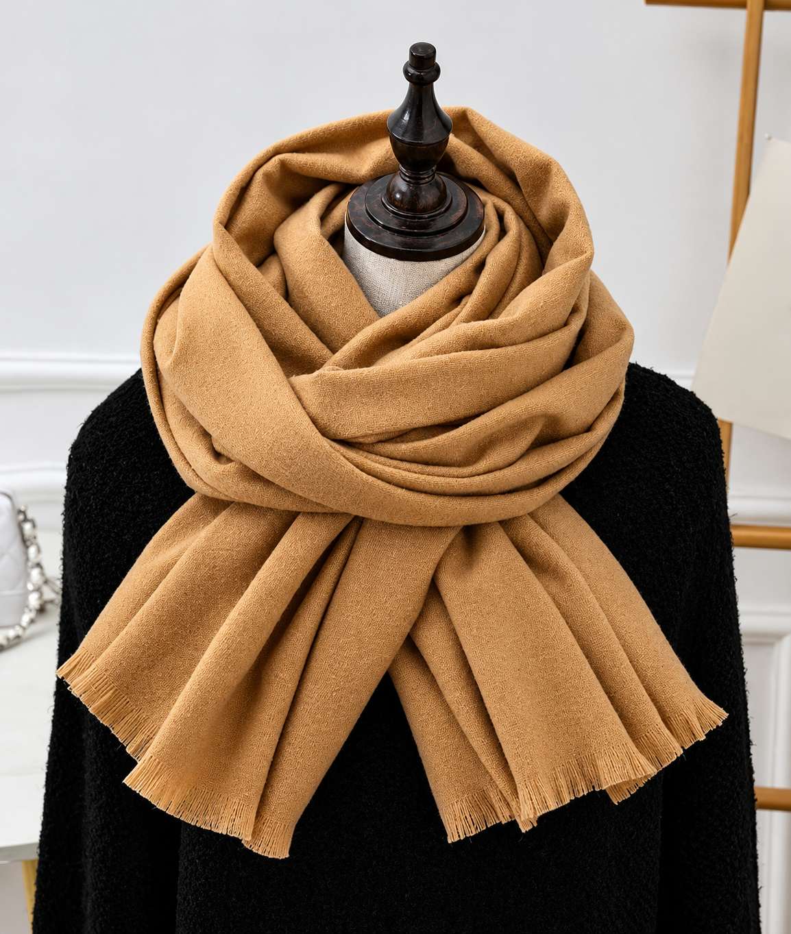 Lightweight Knit Muffler – Long Winter Wrap for Men & Women in Classic Neutral Tones | Thomler