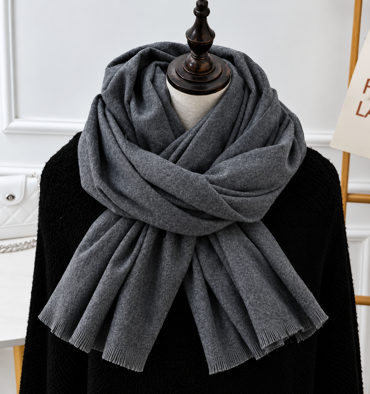 Lightweight Knit Muffler – Long Winter Wrap for Men & Women in Classic Neutral Tones | Thomler