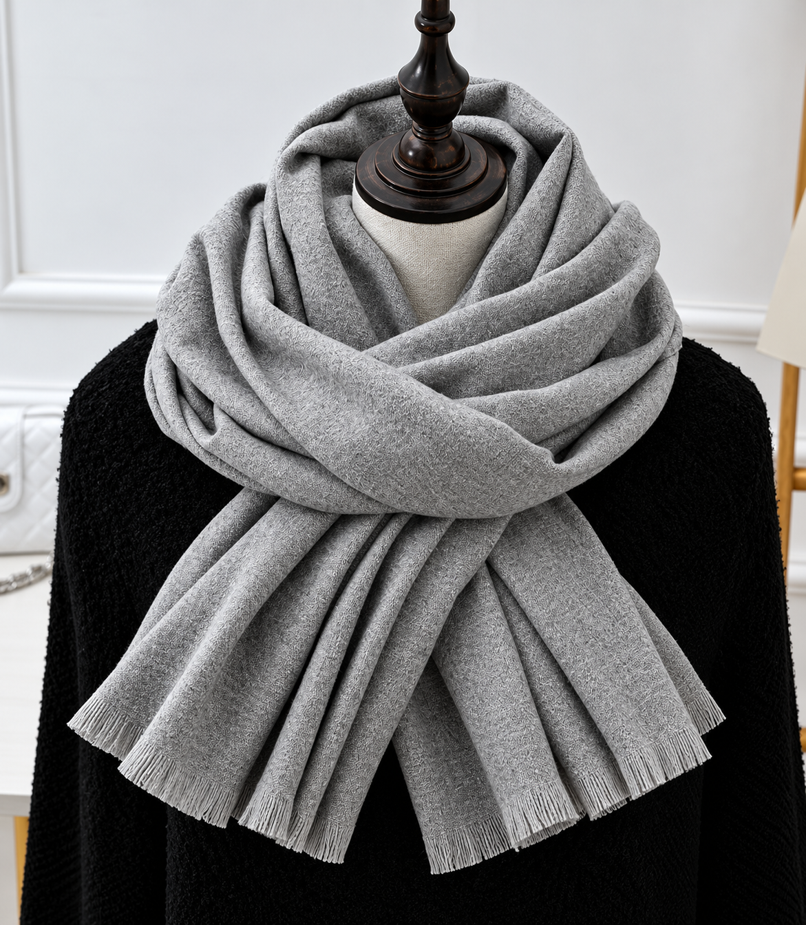 Lightweight Knit Muffler – Long Winter Wrap for Men & Women in Classic Neutral Tones | Thomler