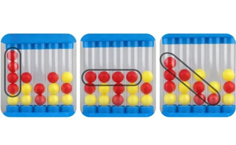 Desktop Tabletop Skill Game for Kids & Adults - 4-in-a-Row Strategy Challenge with Ball Launcher - Indoor Family Activity Game for 2 Players | Thomler