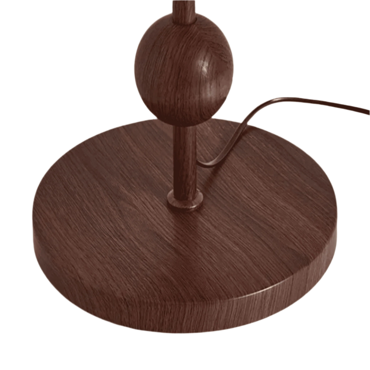 Curved Dome Standing Light with Wood-Grain Base for Living Room & Bedroom | Thomler