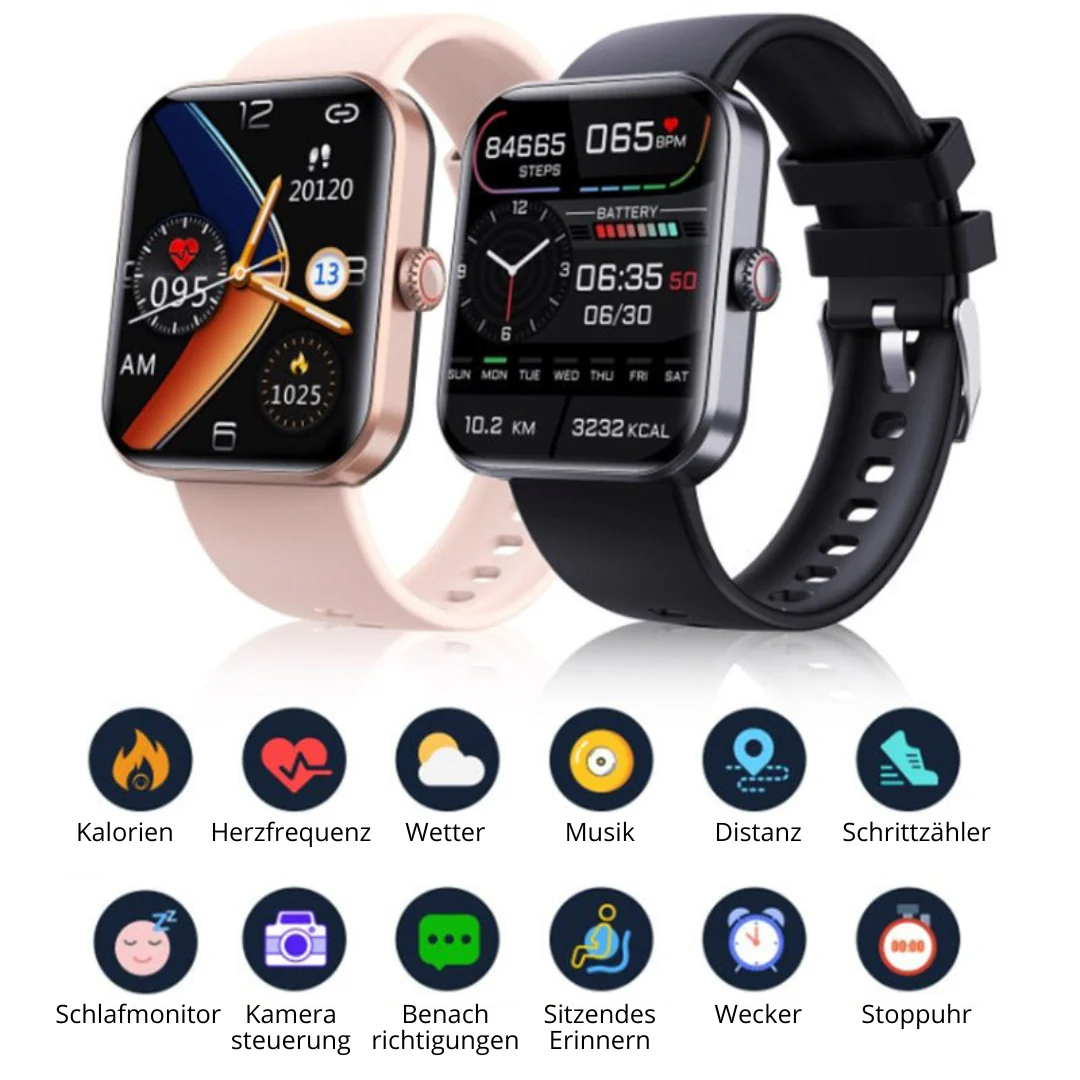 Non-Invasive Blood Sugar Monitor Watch with Heart Rate & Blood Pressure Tracking for Diabetics | Thomler