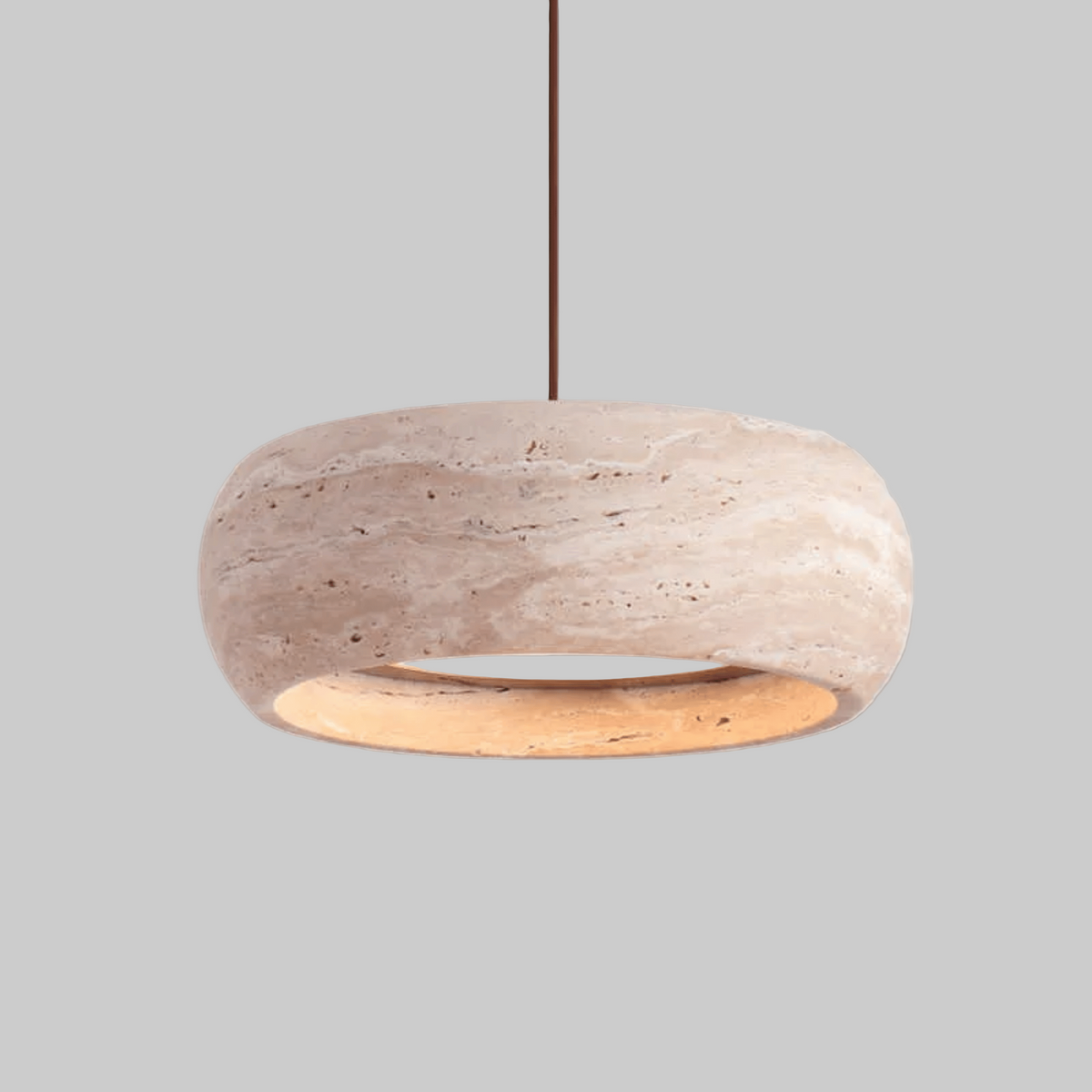 Natural Stone Cylinder Hanging Lamp – Adjustable LED Ceiling Fixture for Kitchen Island, Dining Room & Entryway | Thomler