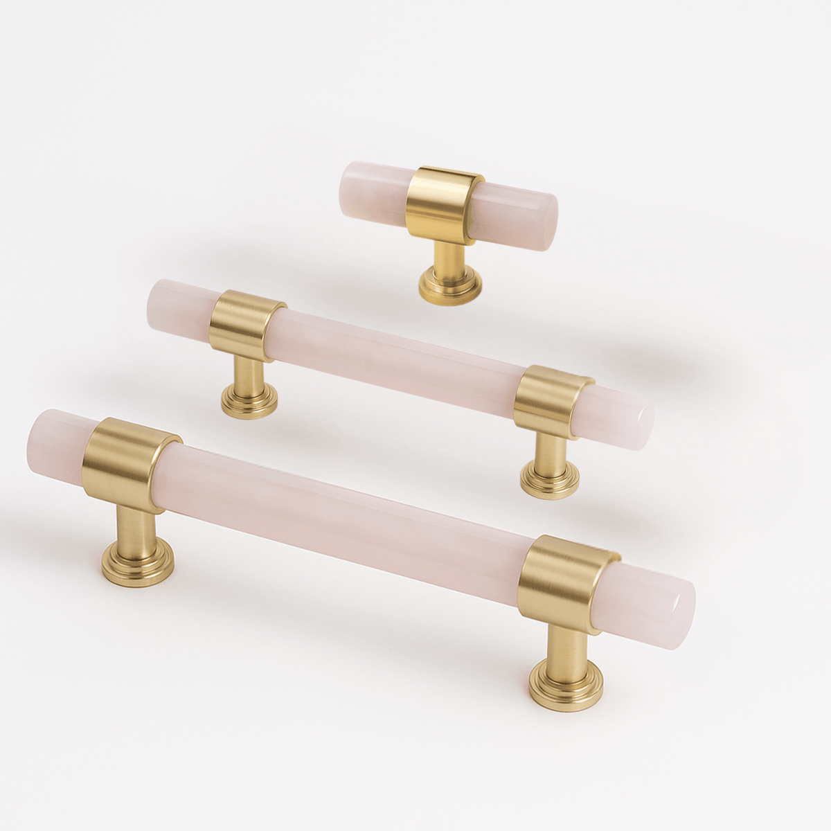 Genuine Stone & Brass Cabinet Pull – T-Bar Style for Kitchen, Closet, Dresser Drawer Hardware | Thomler