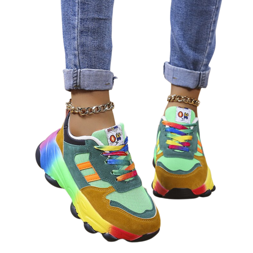 Women's Orthopedic Walking Sneakers with Shock-Absorbing Platform | Breathable Stretch Upper with Arch Support | Non-Slip Athletic Shoes | Thomler