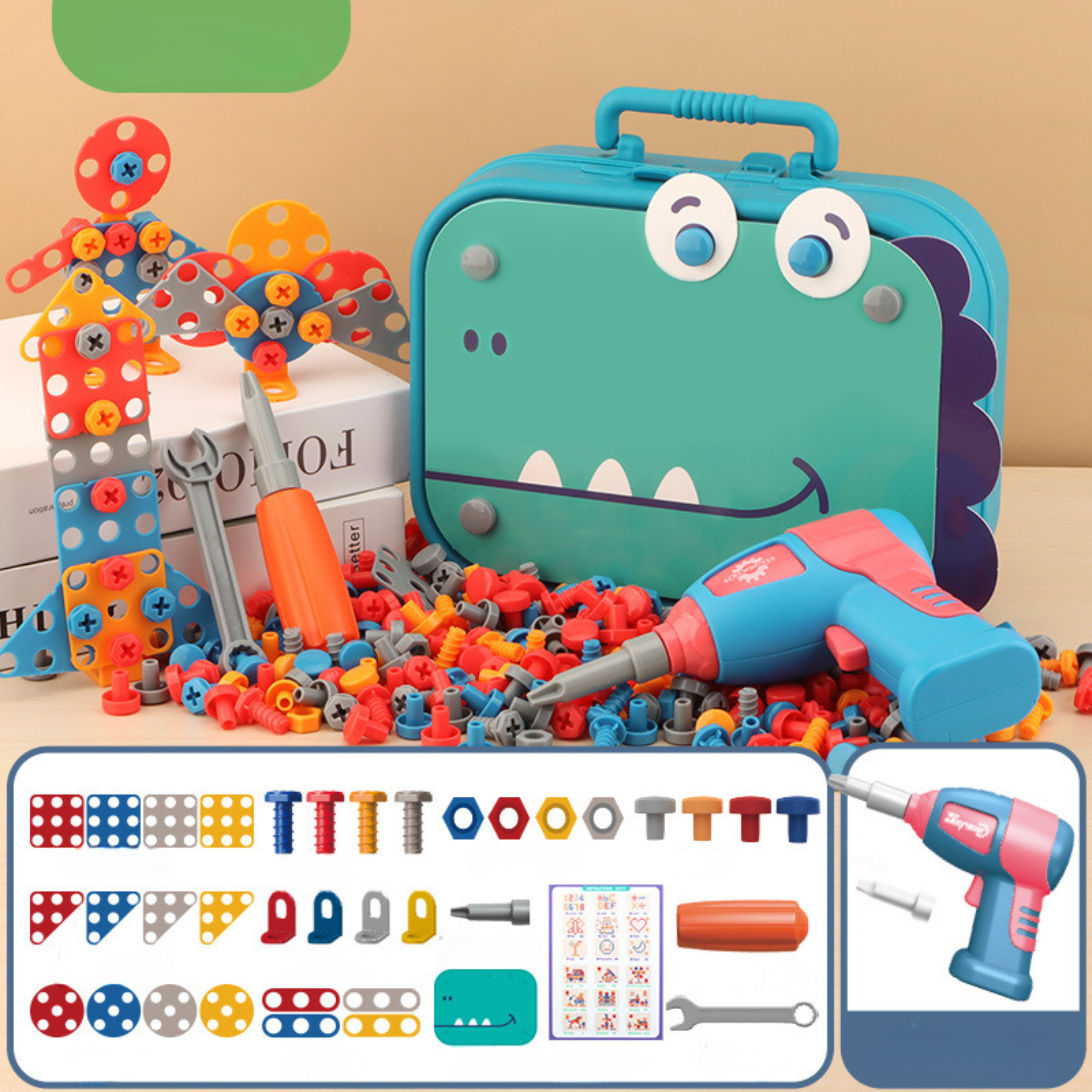 Children's Tool Set Montessori Toy Building Kit Educational Pretend Play Toolbox For Toddlers Fine Motor Skills Development | Thomler