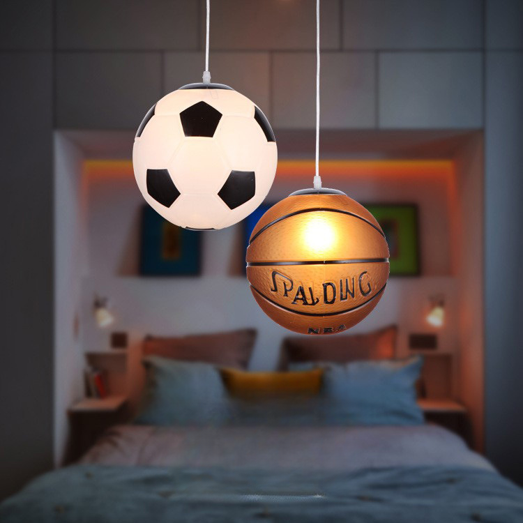 Ceiling Light Glass 30.0 cm Sports Design Children's Bedroom LED Lighting Dimmable Football Basketball Room Lamp | Thomler