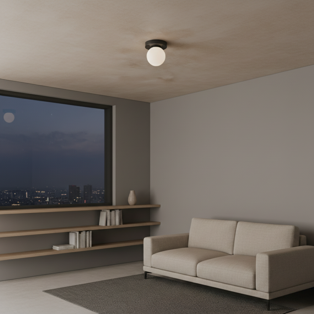 Frosted Sphere Sconce & Flush-Mount Fixture – Dual-Install LED Globe for Entry, Bedroom & Living Spaces | Thomler