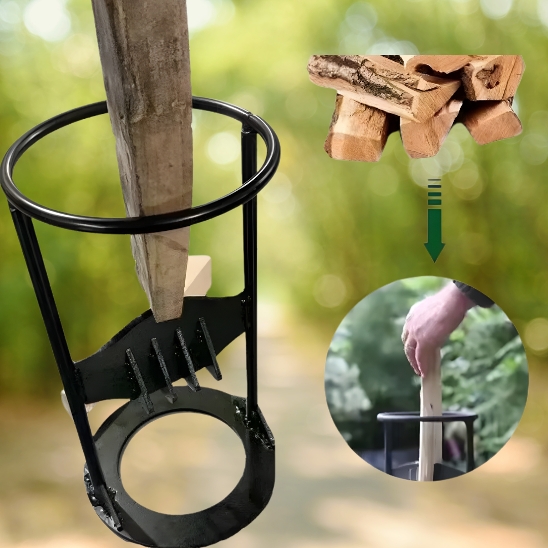 Cast Iron Log Splitter for Firewood & Kindling – Manual Wood Splitting Tool with Heavy-Duty Base | Thomler