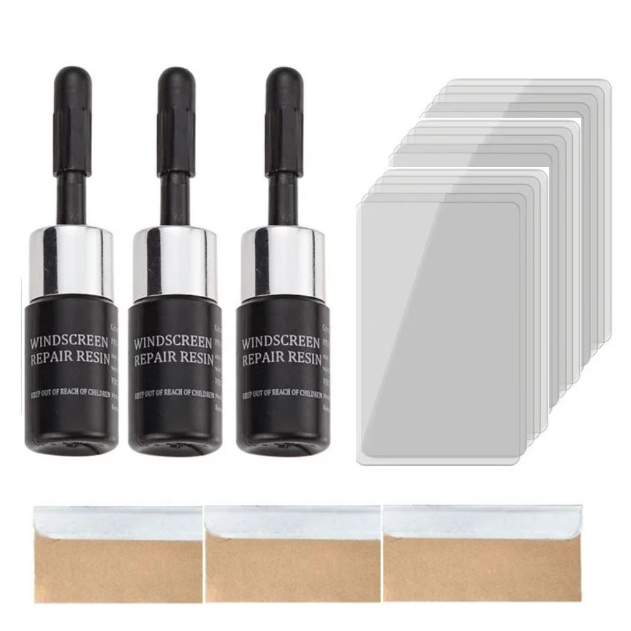 Windshield & Glass Chip Repair Resin Kit – DIY Fix for Cracks, Chips & Bulls-Eyes on Auto Glass, Phone Screens & Mirrors – UV-Cure Formula | Thomler