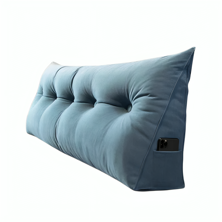 Upholstered Headboard Cushion for Bed – Ergonomic Back Support Pillow for Reading, Watching TV & Relaxing in Bedroom | Thomler