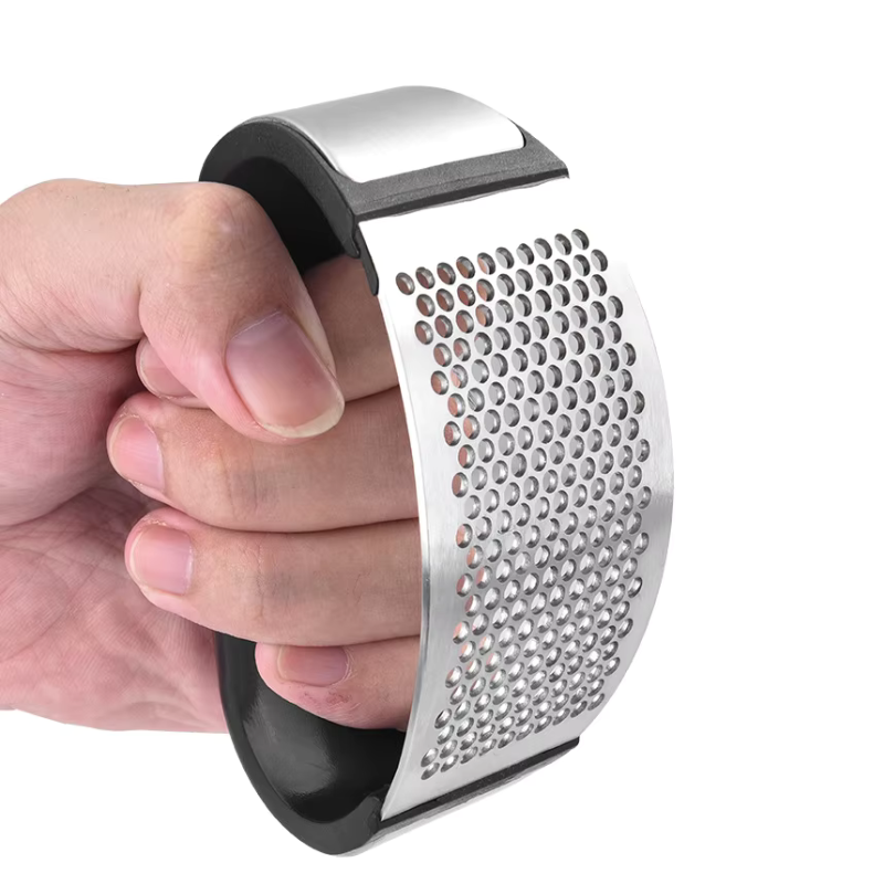 Stainless Steel Garlic Press with Ergonomic Handle for Effortless Mincing | Kitchen Gadget Tool for Crushing Fresh Garlic & Ginger | Thomler