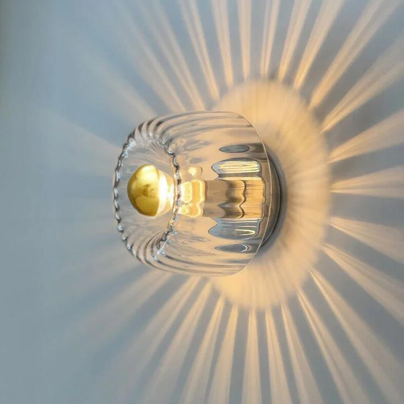 Wall Lamp Glass E14 16.0 cm Scandinavian Hallway Bedroom Accent Lighting Bauhaus Style Indoor Sconce | Thomler