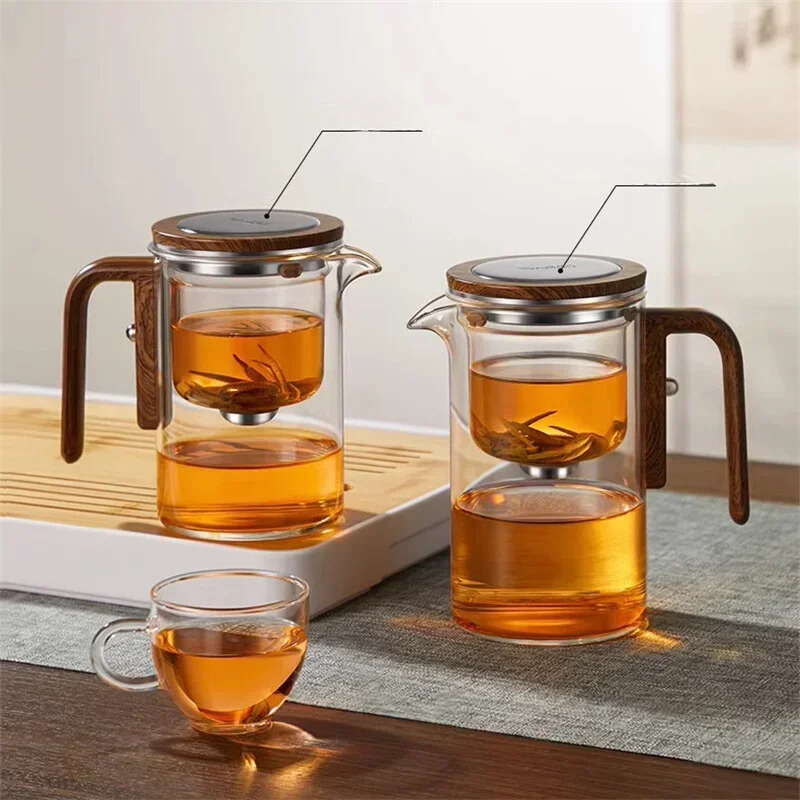 Heat-Resistant Glass Teapot with Removable Infuser Basket for Loose Leaf & Herbal Tea – 34 fl oz & 24 fl oz | Thomler