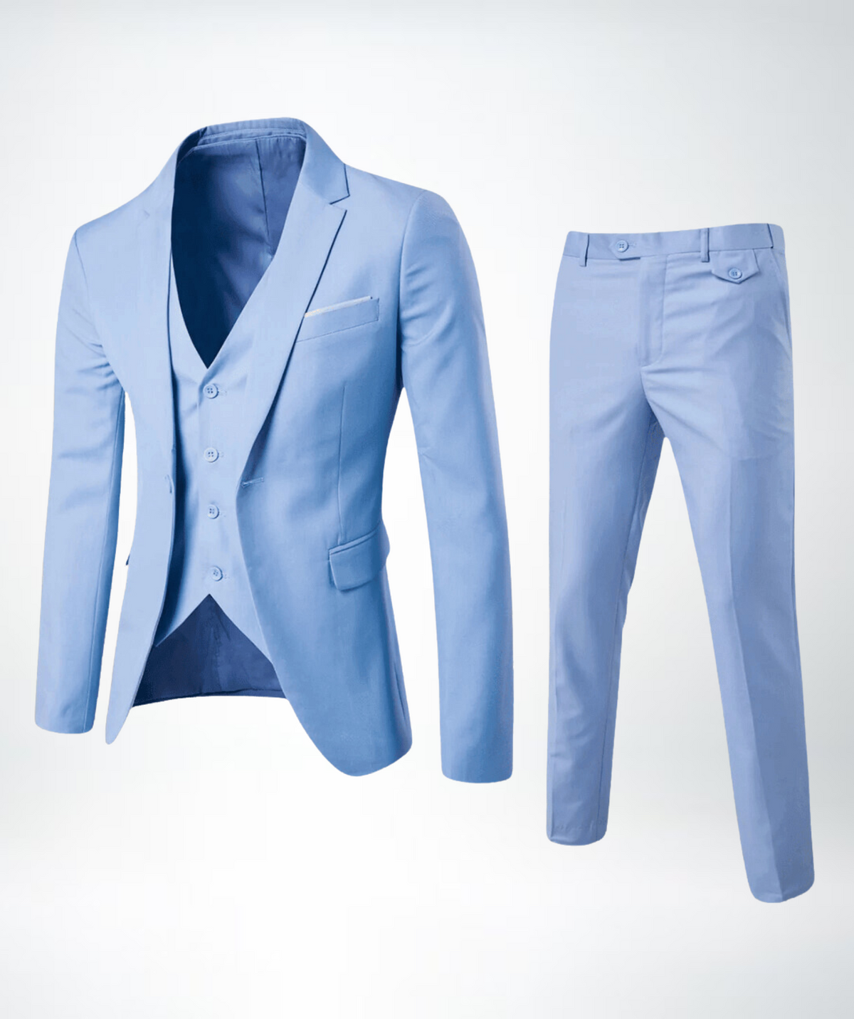 Complete Three-Piece Suit Set for Men – Jacket, Vest & Pants for Business, Weddings & Formal Occasions | Thomler