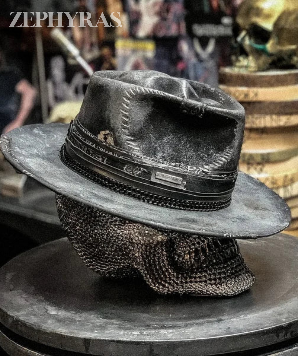 Artisan Felt Fedora with Gothic Skull Print – Bold Festival & Street Style Hat | Thomler