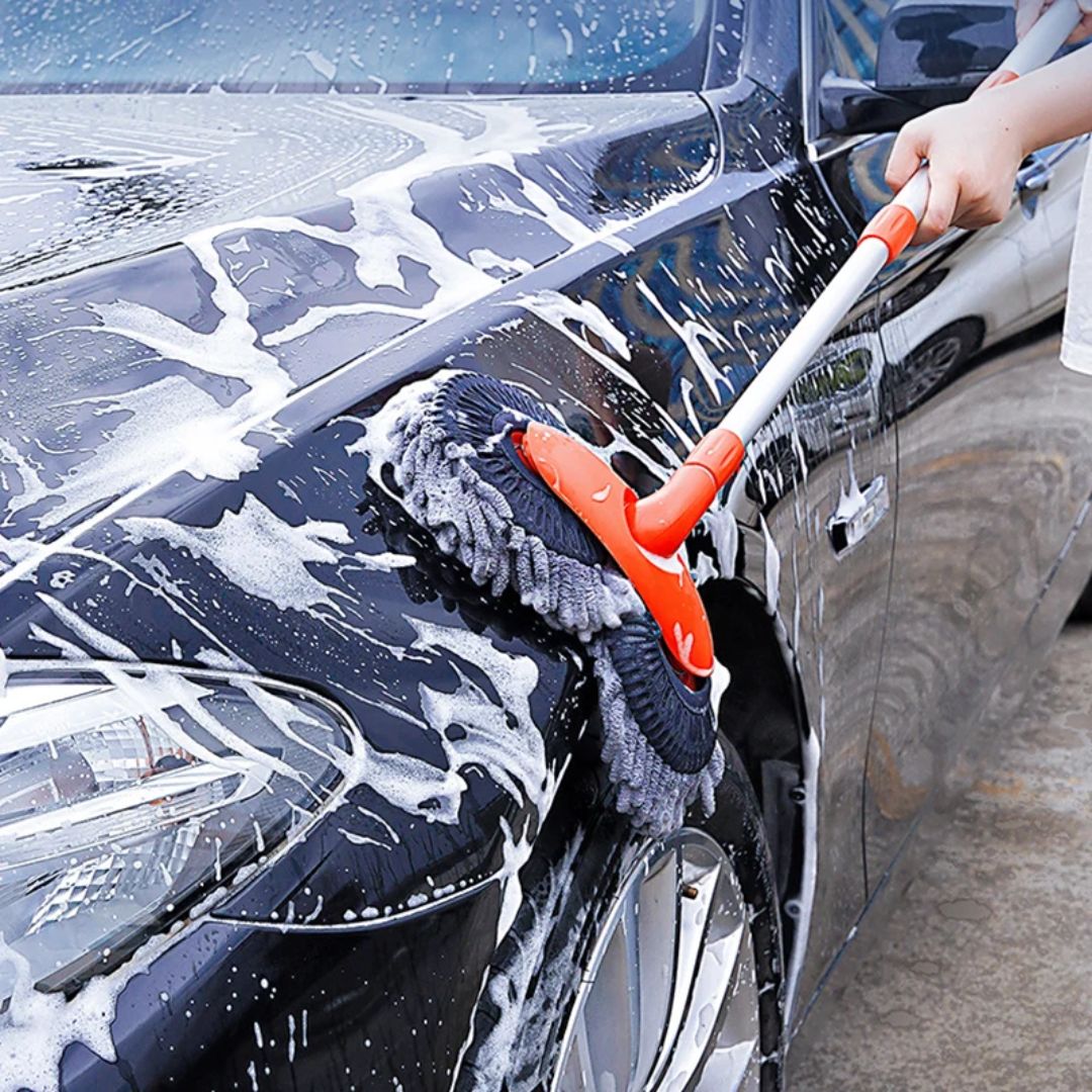 Extendable Car Wash Brush with Telescopic Handle & 360° Rotating Head for Vehicles, RVs, Windows & More | Thomler