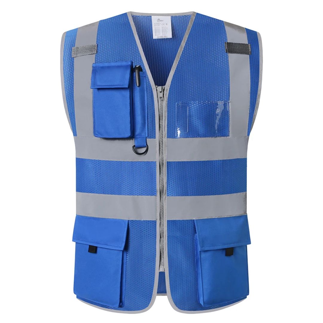 High-Visibility Safety Vest with Reflective Strips for Construction Workers & Road Crew – Breathable Workwear for Day & Night | Thomler