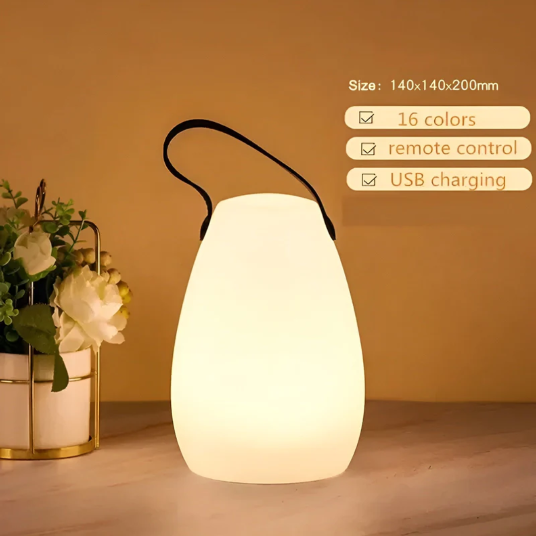 Rechargeable Cordless LED Table Lamp Waterproof Portable Indoor Outdoor Lighting 16 Color Settings Remote Control for Patio Camping Bedside | Thomler