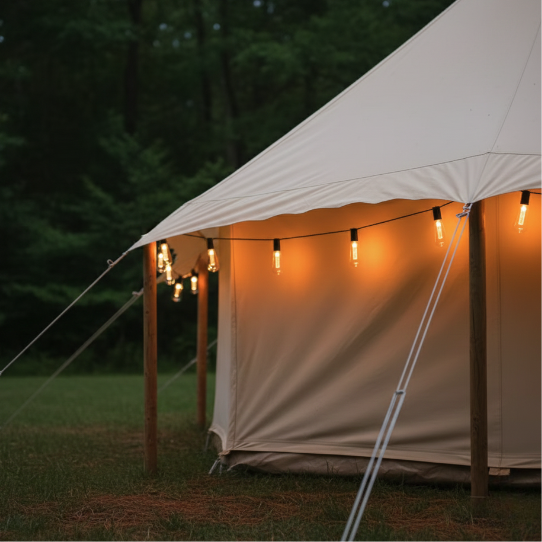 Solar-Powered Outdoor String Lights with Edison Bulbs for Camping, Patio & Garden – 33 ft Waterproof LED Decor | Thomler