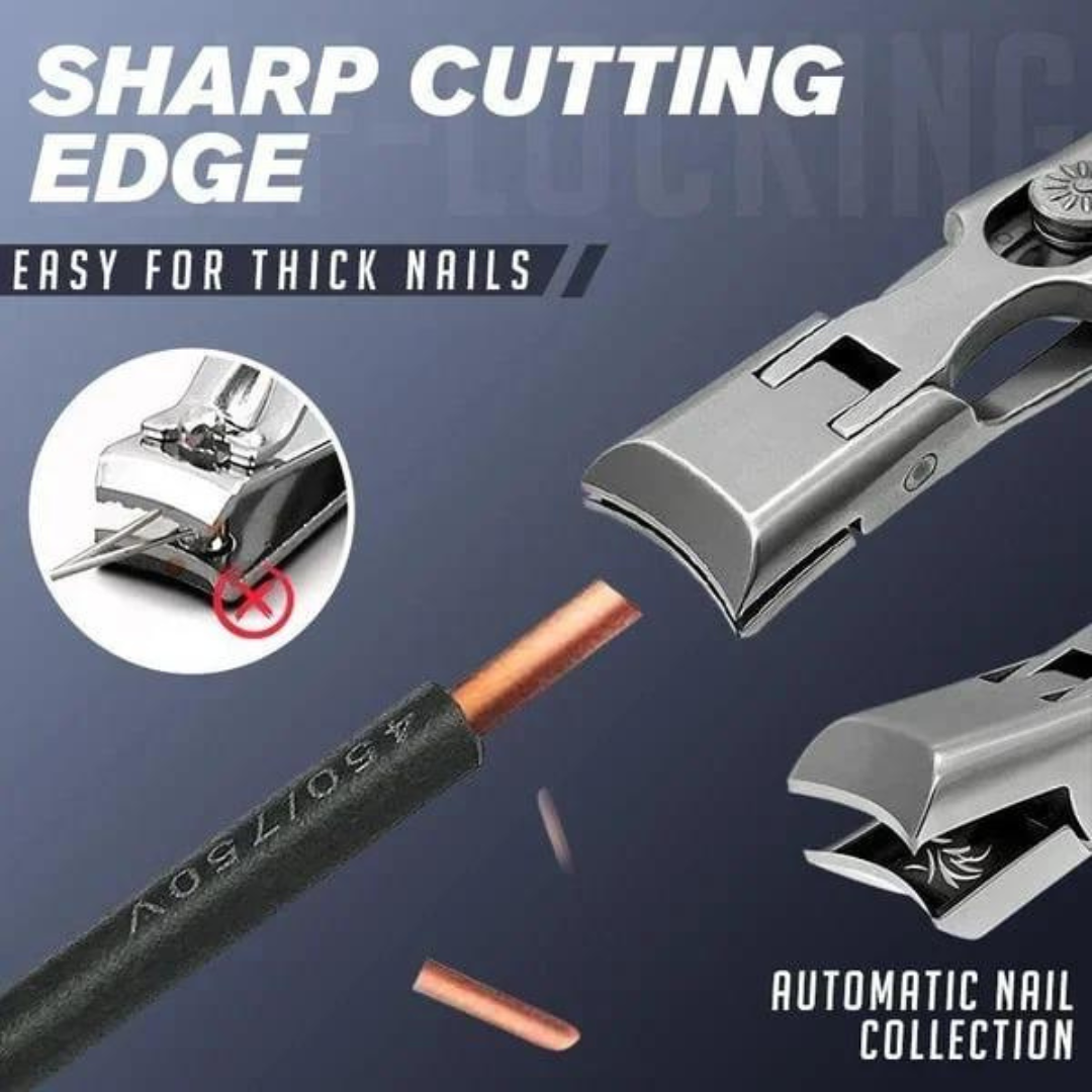 Professional Stainless Steel Nail Clipper Set with Catcher for Thick Nails, Toenails, Fingernails & Pet Claws | Thomler