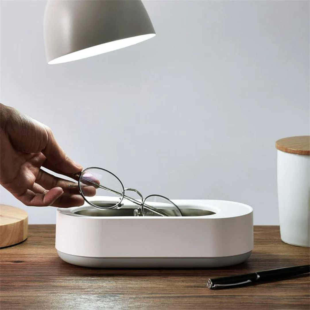 Portable Ultrasonic Jewelry & Eyeglass Cleaner – Vibration Deep Clean for Rings, Bracelets, Watches, Retainers & Makeup Brushes – 3-Minute | Thomler