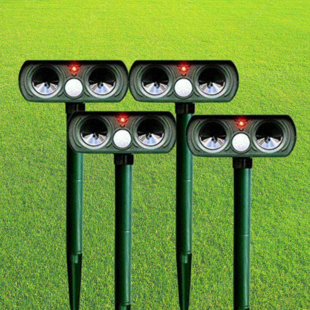 Motion-Activated Outdoor Critter Deterrent with Solar Power & Ultrasonic Technology for Yards, Gardens, Lawns, Patios | Thomler
