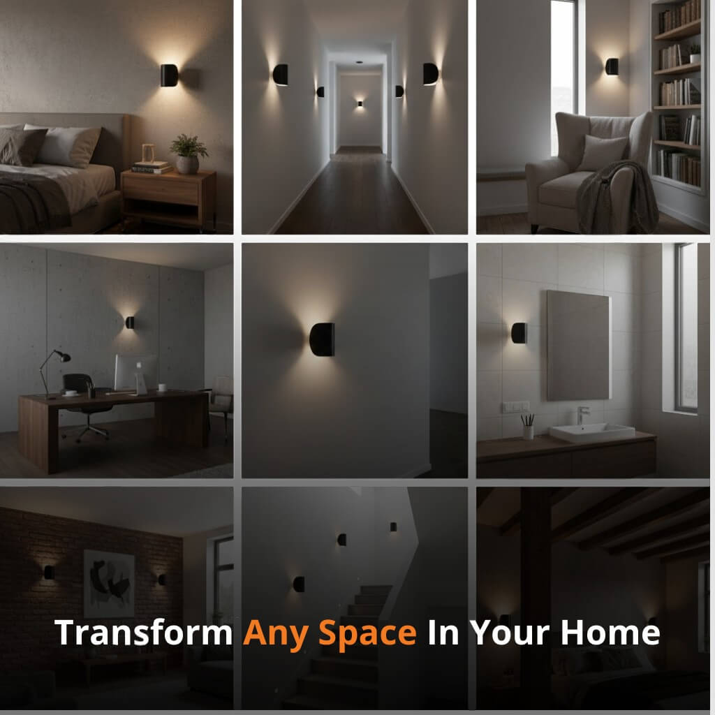 Wall Lamp Aluminium 16.5 cm Black Or White Hallway Bedroom Up Down LED Light Rotatable Indoor Accent Lighting | Thomler