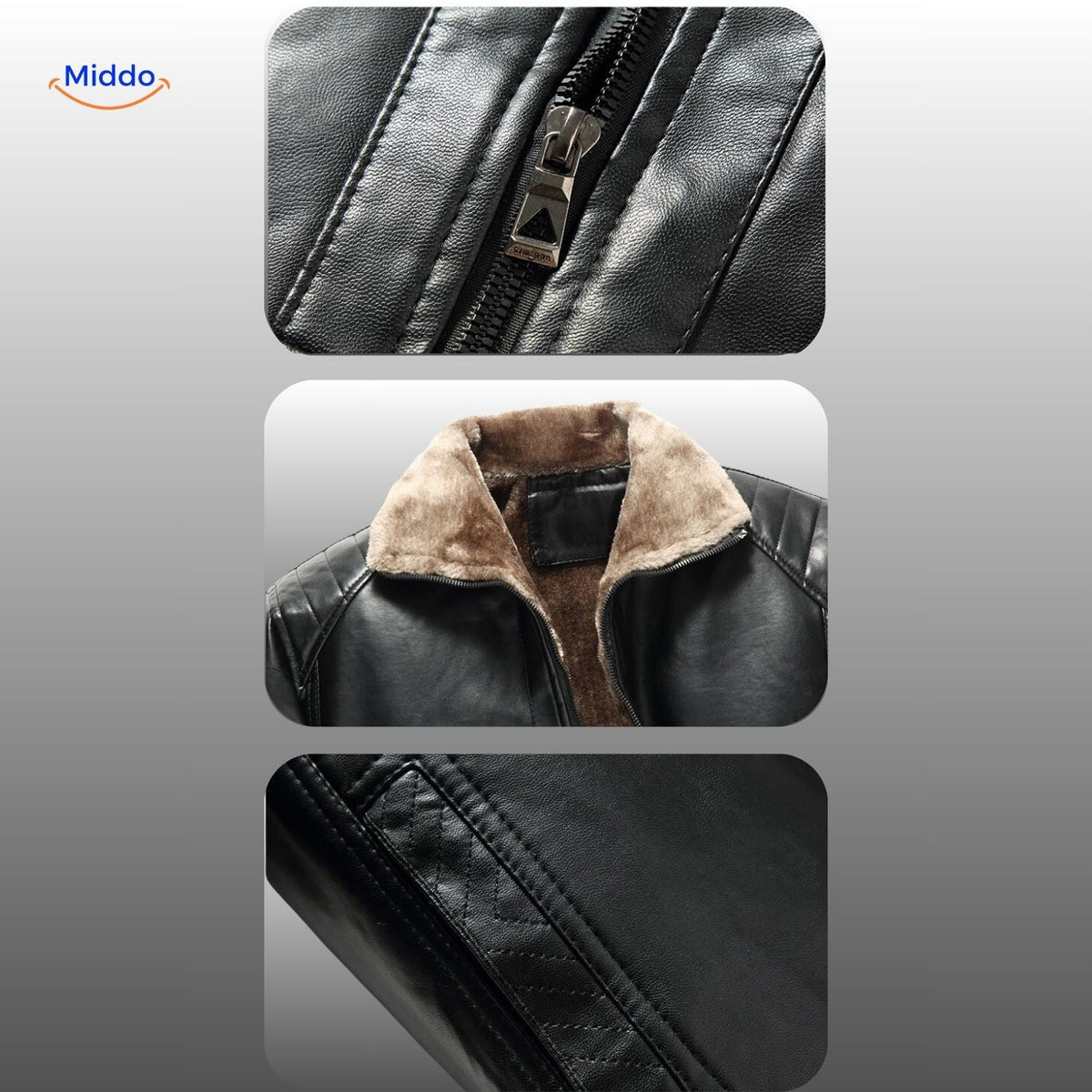 Faux-Leather Bomber with Sherpa Lining – Men's Winter Coat for Cold Weather | Thomler