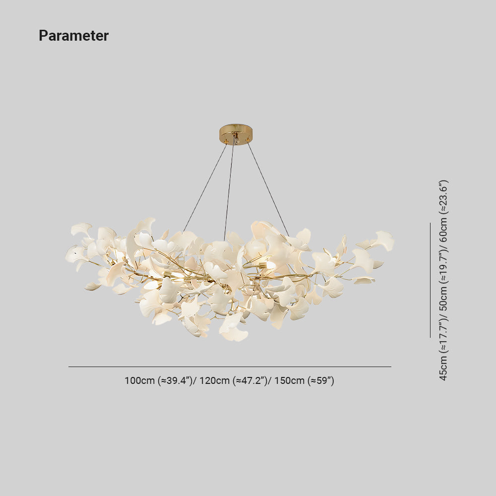 Curved Ceramic Chandelier with Gold or Nickel Hardware for Modern Dining Room & Bedroom | Thomler