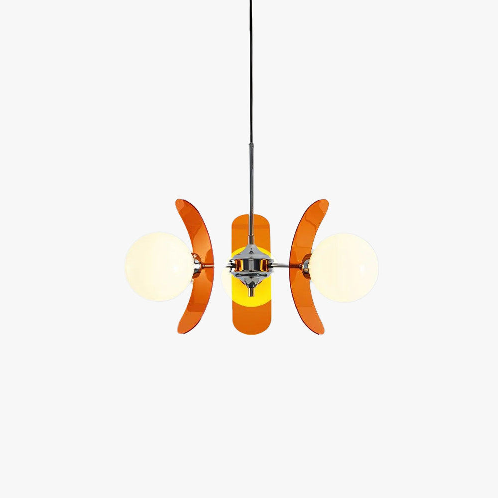 Floral Glass Pendant Light Chrome Accents Multi-Bulb Chandelier for Bedroom Office Dining Room Modern Ceiling Lighting Adjustable 59 in | Thomler