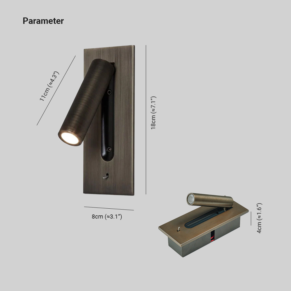 Industrial Wall Sconce with Integrated LED & Toggle Switch – Aluminum Metal Light Fixture for Living Room, Hallway, Bedroom & Home Office | Thomler