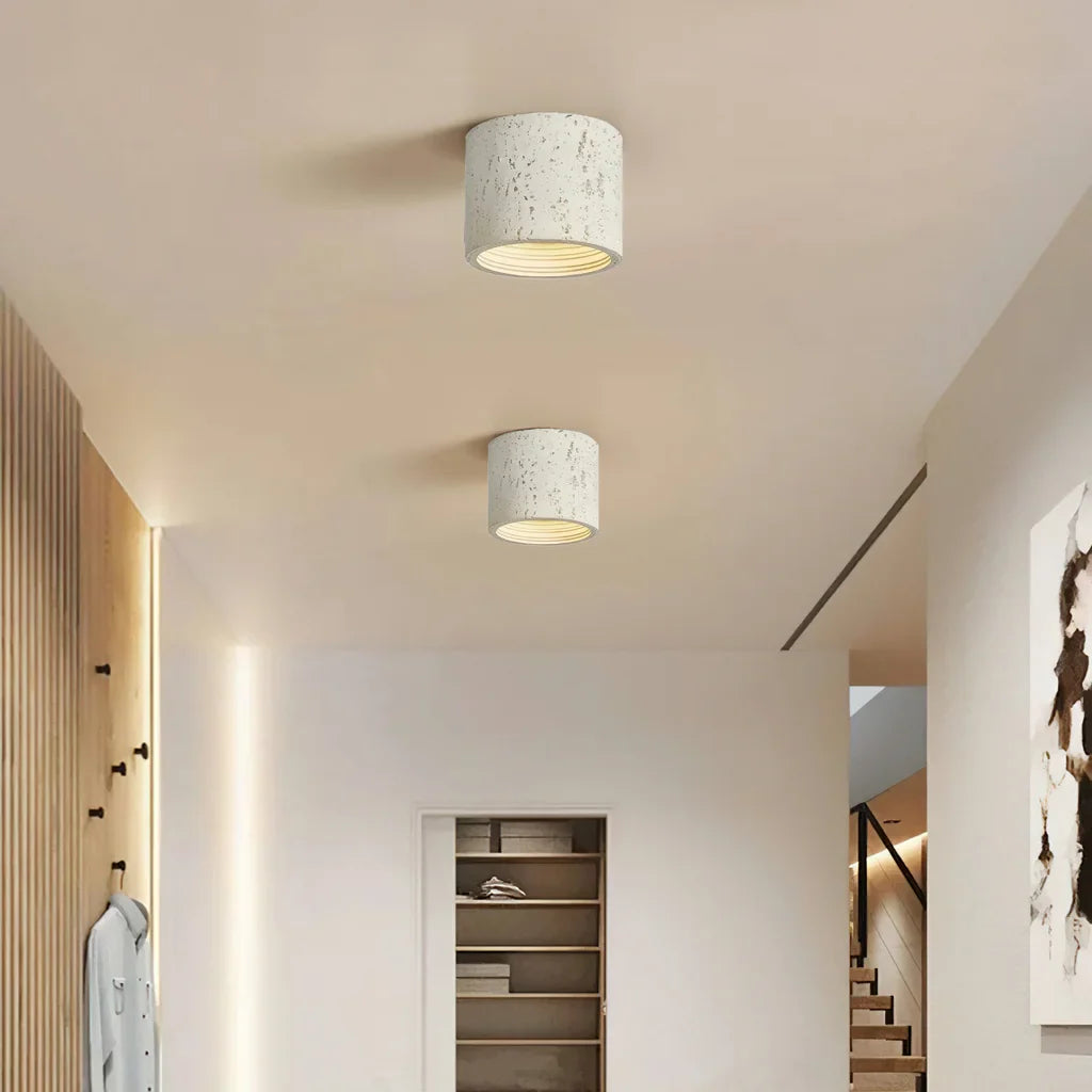 Ceiling Lamp Composite Cylindrical 12 in Soft Diffused Light Living Room Dining Area Ambient Lighting | Thomler