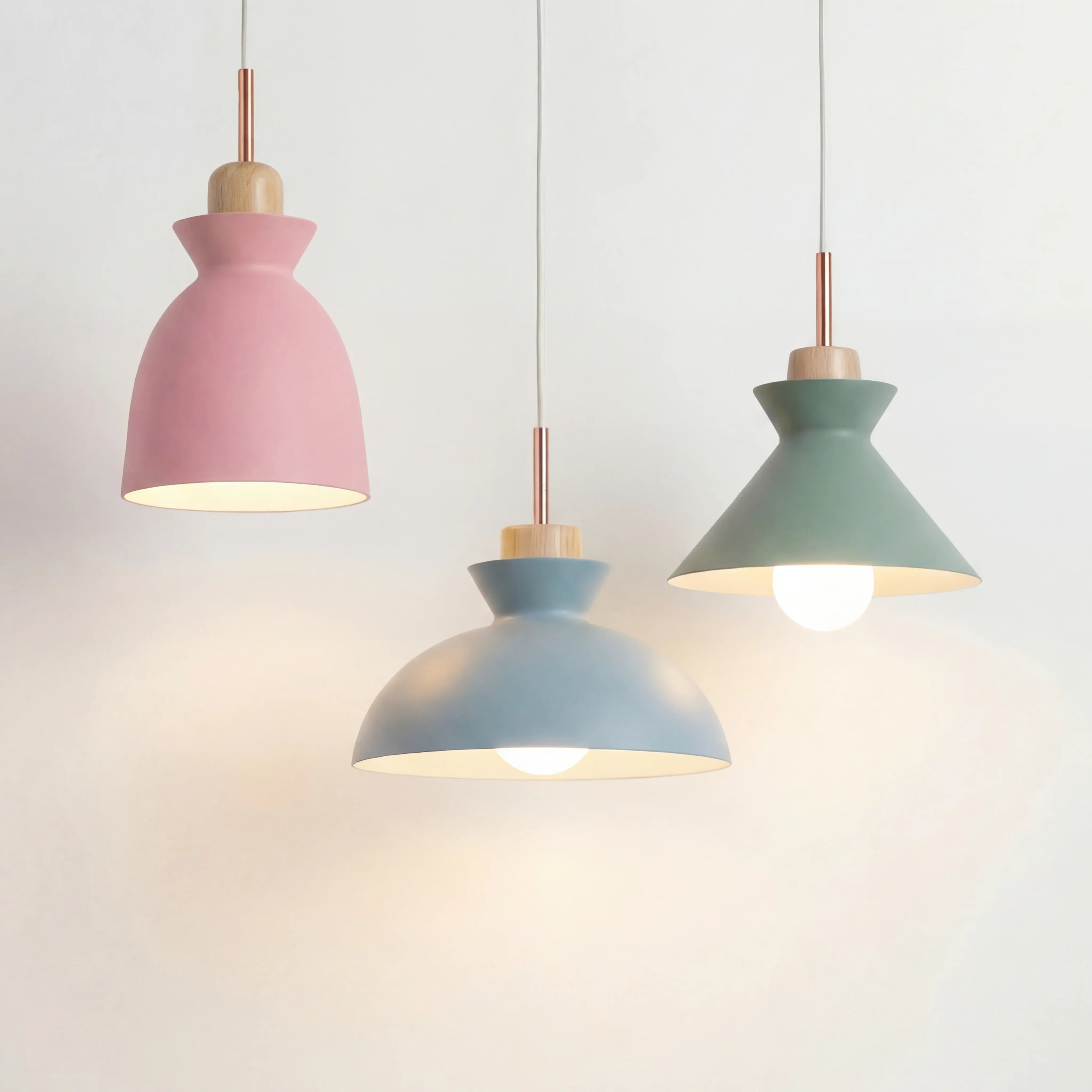 Pendant Light Wood 11 in E27 60W Scandinavian Style Living Room Bedroom Ceiling Lamp | Thomler
