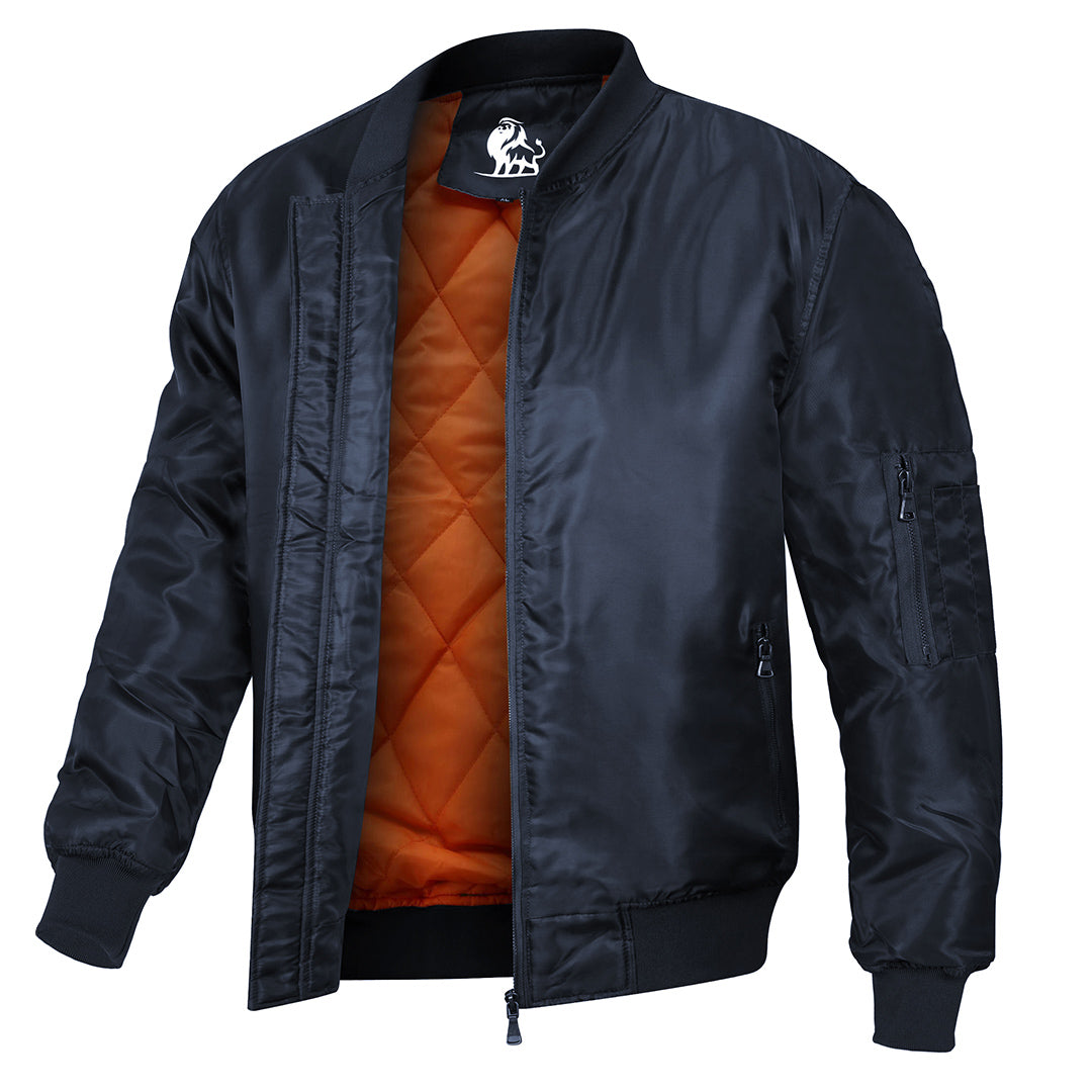 Men's Water-Resistant Polyester Bomber Jacket with Scratch-Proof Coating for Everyday Wear | Thomler