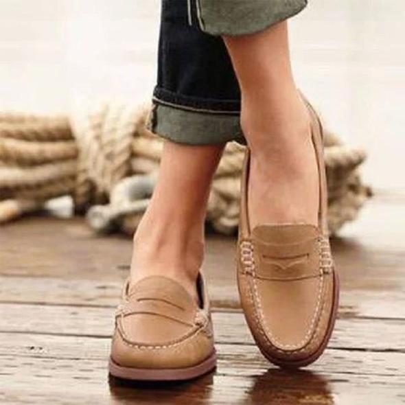 Men's Leather Slip-On Loafers Tan Brown Khaki Dress Casual Moccasin Shoes for Work Office Daily Wear | Thomler