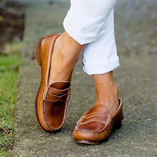 Men's Leather Slip-On Loafers Tan Brown Khaki Dress Casual Moccasin Shoes for Work Office Daily Wear | Thomler