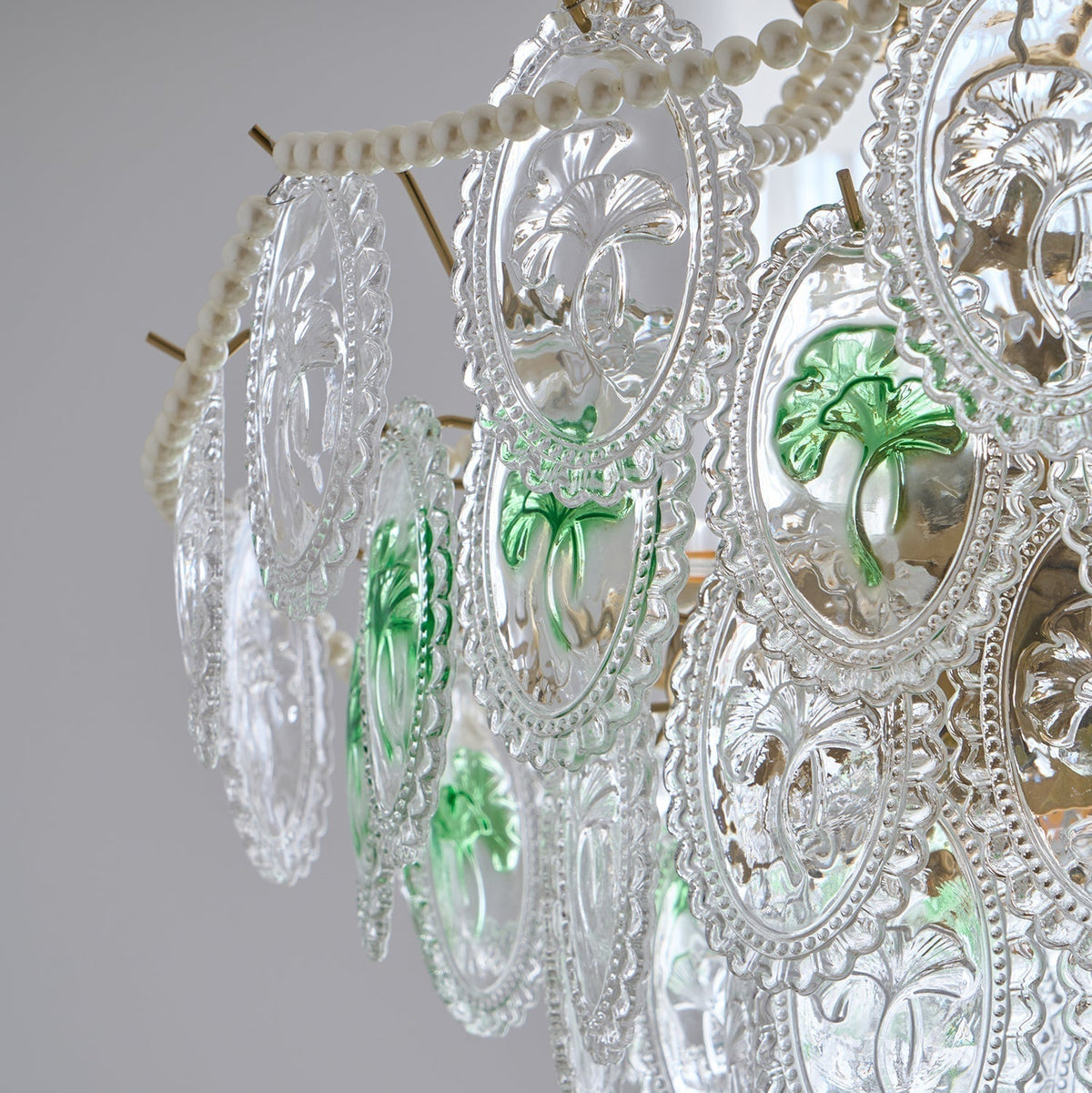 Tiered Glass Bead Chandelier with Polished Gold Hardware – Modern Pendant Ceiling Light | Thomler