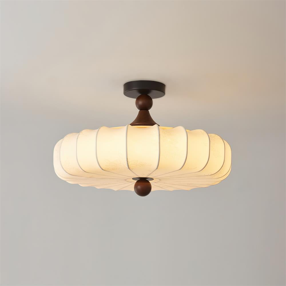 Ceiling Lamp Wood 17.7 in x 11.8 in Black Walnut Indoor Dining Living Room LED Fixture Modern Ambient Lighting | Thomler