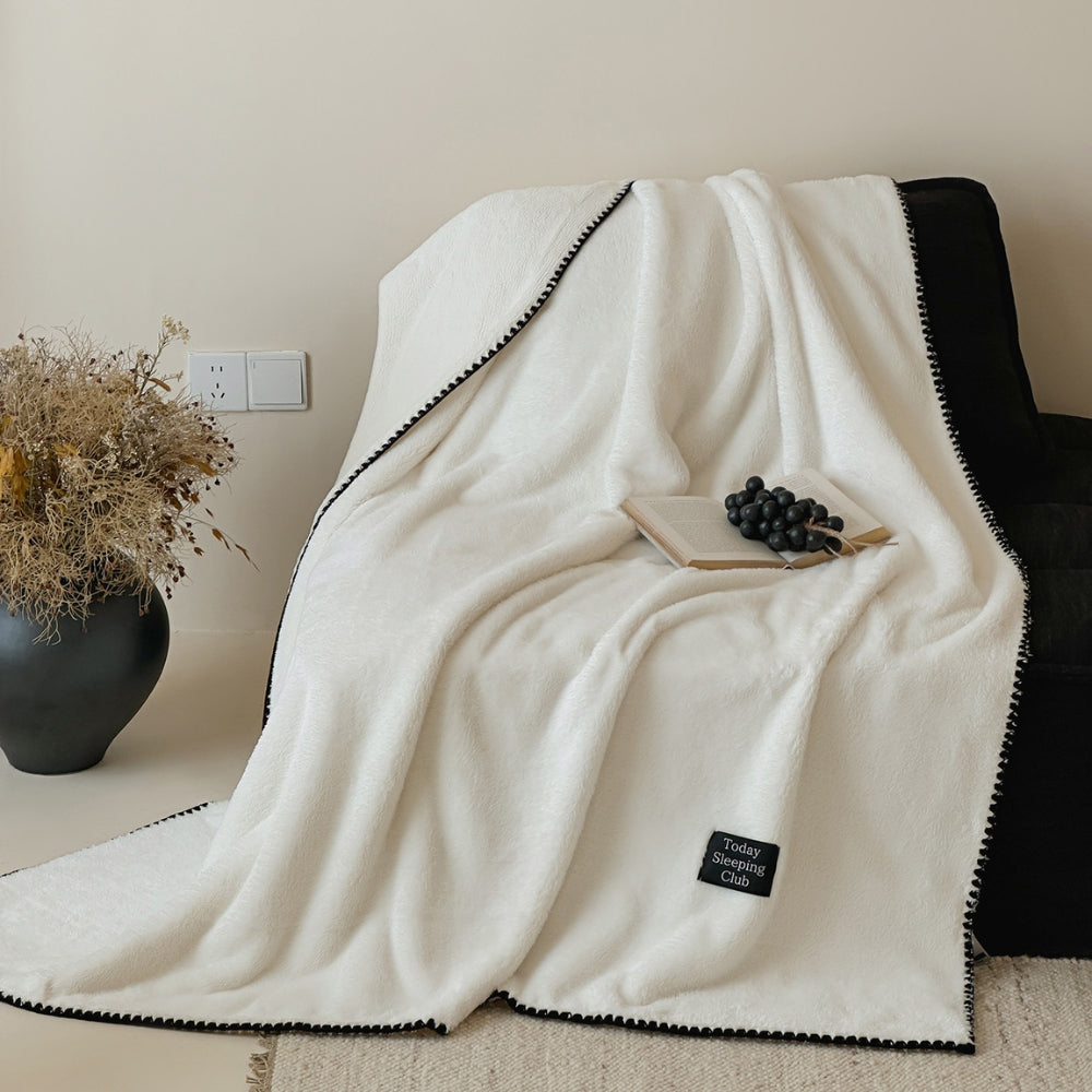 Chunky Textured Microfiber Throw Blanket for Cold Weather – Cozy Bedding & Couch Cover in 4 Neutral Tones | Thomler