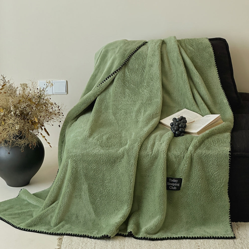 Chunky Textured Microfiber Throw Blanket for Cold Weather – Cozy Bedding & Couch Cover in 4 Neutral Tones | Thomler