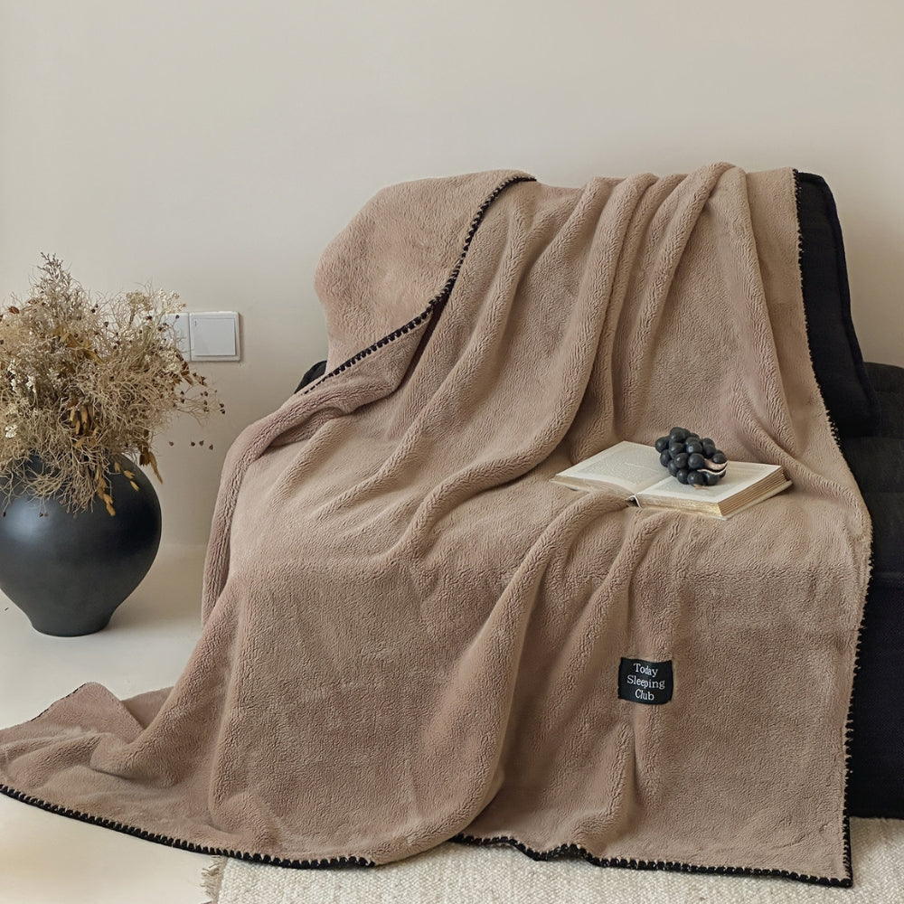 Chunky Textured Microfiber Throw Blanket for Cold Weather – Cozy Bedding & Couch Cover in 4 Neutral Tones | Thomler