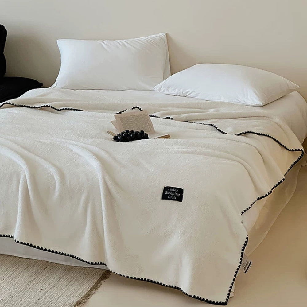 Chunky Textured Microfiber Throw Blanket for Cold Weather – Cozy Bedding & Couch Cover in 4 Neutral Tones | Thomler