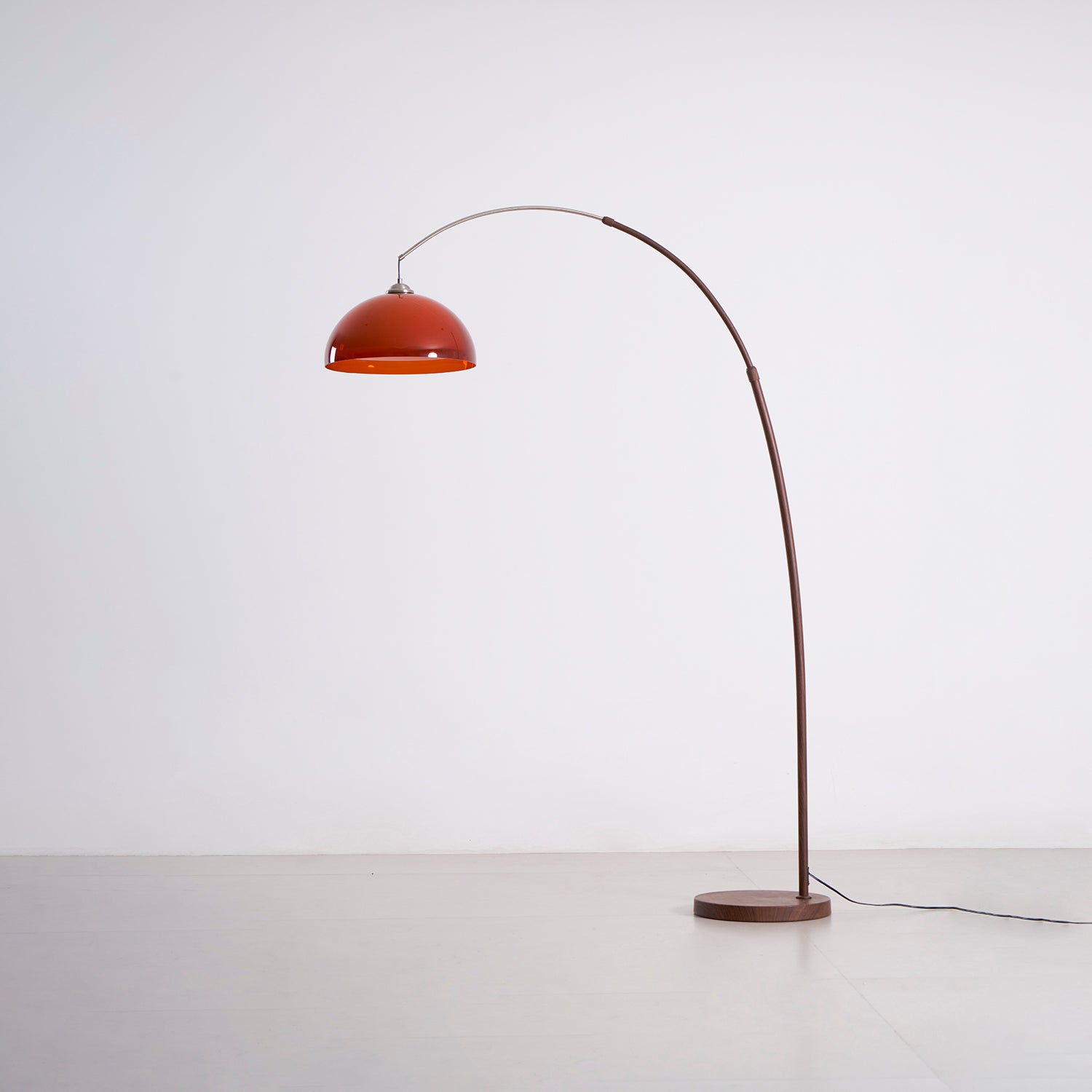 Floor Lamp Metal Arched 65 in Amber Dome Living Room Reading Modern Mid Century Lighting Adjustable Height | Thomler